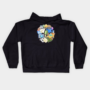 Cute Travel Doodle Kids Hoodie